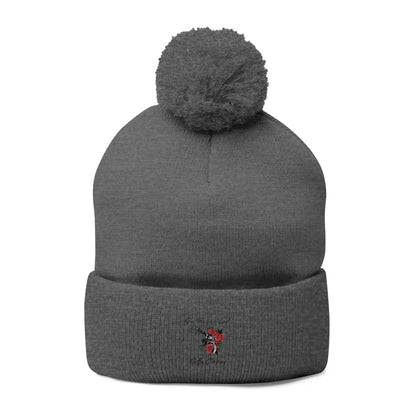 Pom-Pom Knit Cap (Embroidery)