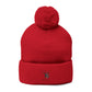 Pom-Pom Knit Cap (Embroidery)
