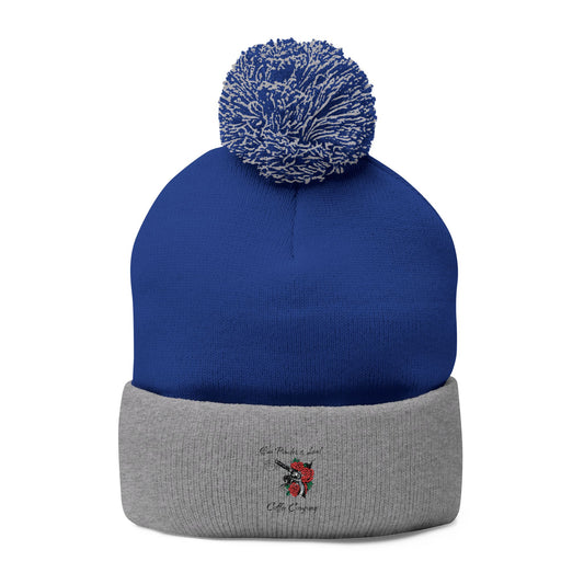 Pom-Pom Knit Cap (Embroidery)